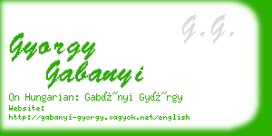 gyorgy gabanyi business card
